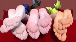 3d 3d_(artwork) caitlyn_kiramman feet female league_of_legends miss_fortune shaohuu soles zeri_(league_of_legends)