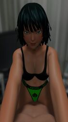 1girls 3d 3d_(artwork) blender breasts choker clothing cowgirl_position dominant_female domination female female_focus fubuki_(one-punch_man) girl girl_on_top green_eyes human kivi976 legs looking_at_viewer male male/female on_top one-punch_man pants pussy pussy_juice qos_clothing queen_of_spades raceplay rubber short_hair sitting sitting_on_person smile spade_choker spade_panties string_panties topless topless_female white_body