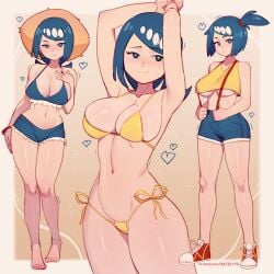 1girls alternate_breast_size bikini blue_eyes blue_hair breasts female game_freak huge_breasts lana's_mother_(pokemon) light-skinned_female light_skin long_hair mature_female milf misty_(pokemon)_(cosplay) mother naughty_face nintendo outfit_swap pokemon pokemon_sm satelyte