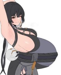 2d armpits big_breasts black_hair breasts disproportional earrings edit edmun female_rover_(wuthering_waves) huge_breasts hyper_belly hyper_pregnancy pregnant rover_(wuthering_waves) tagme wuthering_waves