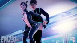 1boy 1girls 3d 3d_animation animated cat_ears catsuit cryomaniac d.va doggy_style female female_penetrated femboy femboy_on_female from_behind fucked_from_behind genderswap_(ftm) glasses hana_song hand_on_shoulder hand_on_wrist hetero hetero_sex heterosexual leather lena_oxton lewdkitzu male/female male_penetrating male_penetrating_female male_with_painted_nails moaning nsfw_sonia_va overwatch overwatch_2 pants_around_thighs passionate penetration_from_behind rule63 rule_63 sex sex_from_behind short_hair sound standing standing_sex straight straight_sex sweatshirt tagme taken_from_behind tracer video