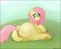 2016 anus ass big_butt equine female feral fluttershy_(mlp) friendship_is_magic mammal mittsies my_little_pony pegasus pussy solo wings