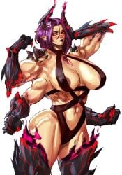 4_arms athletic_female big_breasts blush female multi_arm multi_limb muscular muscular_female virgoart1509