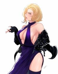 1girls big_breasts blonde_hair boob_window cleavage female female_only huge_breasts milf nina_williams sideboob tekken tekken_8 thick_thighs