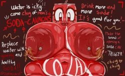 animate_inanimate areolae big_areola big_breasts bimbo bimbofication bimbofied caption chubby chubby_female coca-cola coke dumb fat female hyper inanimate inanimate_object nipple_piercing obese object objectum red_body soda soda_can stupid tagme text zeraniumz