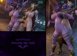 1futa 1girls 3d alleria_windrunner belly_bulge blizzard_entertainment blonde_hair high_elf huge_breasts light-skinned_futanari light_skin nipple_chain nipple_piercing purple_hair purple_skin restrained sex stomach_bulge tattoo thick_thighs vaginal_penetration vaginal_sex voluptuous voluptuous_female warcraft wide_hips world_of_warcraft xal'atath yuri zentaeron