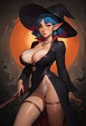 1girls a_link_between_worlds aged_up ai_generated areolae areolae_slip big_breasts blue_hair child_bearing_hips civitai dark_fantasy elf elf_ears elf_female elf_girl female female_focus female_only gothic halloween hartman_hips huge_breasts irene_(the_legend_of_zelda) large_breasts looking_at_viewer lorulian more_at_source nintendo nipple_peek oppai pointy_ears short_hair slender_waist slim_waist smaynch586 tagme the_legend_of_zelda the_legend_of_zelda:_a_link_between_worlds thick_thighs thin_waist tiny_waist voluptuous voluptuous_female wide_hips witch witch_hat