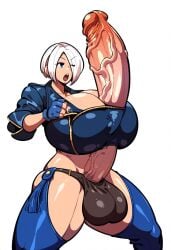 ai_generated angel_(kof) balls big_areola big_balls big_breasts big_penis big_testicles clothed clothing dickgirl erect_penis erection futanari futanurse huge_balls huge_breasts huge_cock huge_cock huge_testicles intersex king_of_fighters large_areolae large_balls large_breasts large_penis large_testicles light-skinned_futanari light_skin penis scrotum short_hair testicles veiny_penis white_hair