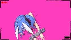 all_the_way_through anal animal_costume animated blue_hair cum_through egg female gif inflation ovipositor pregnant rabbit_costume rabbit_hole_(vocaloid) ranken stomach_bulge tentacle tentacle_on_female tentacle_pit throat_bulge