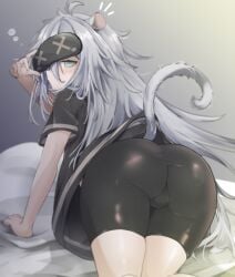 1girls ass ass_focus cameltoe clauvio fat_ass indie_virtual_youtuber looking_at_viewer looking_back lying_on_bed mouse_ears mouse_girl mouse_tail on_bed pussy_outline sleepy spats thighs thighs_together tight_clothing tired_eyes tired_look virtual_youtuber