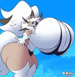 big_ass big_breasts breasts bubble_butt canine elbunny female furry garnet_(thicccomplex) huge_ass huge_breasts hyper_breasts lycanroc pokémon_(species) pokemon tagme thick_thighs wide_hips