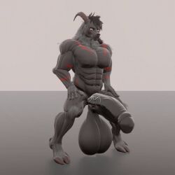 animated anthro balls big_balls big_penis bovid caprine cassius_lewandowskiago clenching dark_body dark_fur fur fur_markings genitals goat grey_body grey_fur huge_balls huge_cock humanoid hyper hyper_balls hyper_genitalia hyper_penis male mammal markings muscular muscular_anthro muscular_male penis red_markings solo zi0808