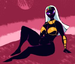 alien alien_girl alien_humanoid black_body bottomless duck_dodgers golden_bikini_top looney_tunes martian martian_(duck_dodgers) queen_tyr'ahnee warner_brothers yuanman