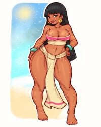 2020 black_hair breasts brown_body brown_eyes brown_skin chel cleavage dark-skinned_female dreamworks feet female female_focus female_only hand_on_hip jakuson_z latina long_hair nail_polish native_american the_road_to_el_dorado thick_thighs thighs white_background wide_hips