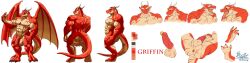 abs absurd_res angry anthro backsack balls biceps big_muscles bwcat dragon erection flaccid genitals griffin_(awpdragon) hi_res humanoid_genitalia humanoid_penis male model_sheet muscular mythological_creature mythological_scalie mythology nipple_piercing nipple_ring nipples pecs penis piercing red_body red_eyes ring_piercing sad scalie scar smile smirk solo spread_legs spreading standing tongue tongue_out wings