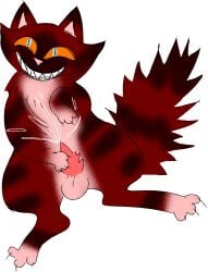 anonymous_artist ashfur_(warriors) balls bodily_fluids bramblestar_(warriors) domestic_cat felid feline felis feral fur genital_fluids genitals hi_res male male_only mammal penis smile solo tail warriors_(book_series) warriors_(cats)