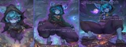 3koma artist_request crushing english_text giantess growth_sequence huge_ass karnamas kneeling league_of_legends self_upload small_breasts tagme vex_(league_of_legends) yordle