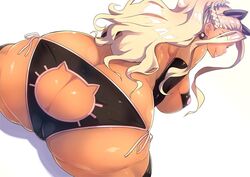 1girls animal_ears ass blonde_female blonde_hair braid breasts cat_ears cat_lingerie curvy dark-skinned_female dark_skin erect_nipples fake_animal_ears female female_only galko's_sister gyaru hairband huge_ass huge_breasts kogal long_hair nuezou oshiete!_galko-chan panties side-tie_panties sideboob solo thick_thighs tied_hair tongue tongue_out underwear wide_hips