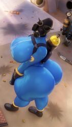 1girls 2020s 2024 3d 3d_(artwork) 5_fingers ass ass_cleavage big_ass big_breasts big_thighs blue_latex bodysuit bottom_heavy breasts cand3d clothing dat_ass dispenser_(team_fortress_2) eyelashes female female_focus female_only fempyro fully_clothed giant_ass gloves hi_res highres huge_ass hyper hyper_ass large_ass large_breasts large_thighs latex latex_gloves latex_suit neon_sign pyro round_ass rule_63 slim_waist solo solo_female solo_focus team_fortress_2 thick_thighs thighhighs thighs valve weapon wide_hips