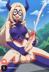 ahe_gao ahegao_face ai_generated big_breasts big_penis blonde_female blonde_hair boku_no_hero_academia cock colored cum cumming dick fluids futanari futanari/female horns masturbation mount_lady my_hero_academia nickythecreator penis pink_eyes sexy sexy_body sexy_pose testicles white_body white_girl white_skin