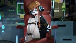 bondage chair damsel_in_distress female female_focus female_only glasses headphones persona persona_5 persona_5_royal sakura_futaba skyripe submissive submissive_female