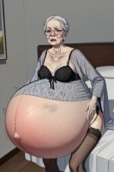 ai_generated elderly_female gilf hyper_belly hyper_pregnancy older_female pregnant