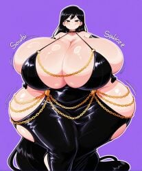 1girls aged_up ai_generated aigooner19aught7 breasts female huge_ass huge_breasts mari_(omori) modakawa_dress omori solo