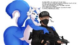 1boy 1female 1girls 1male anon anonymous_male artist_name bimbo_lips canid canine commission darbo dog domestic_dog female fur furry gun male meme milf no_way_fag sadflowerhappy sigma_male sole_female sole_male