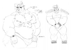 4_fingers 5_toes anthro baseball_cap big_bulge blush blush_lines bodily_fluids body_hair bulge chest_tuft clock clothed clothing dadbod detailed_bulge ear_piercing feet fingers flip_flops footwear happy_trail hat head_tuft headgear headwear hi_res male mature_male middle_aged moobs musclegut muscular nervous nervous_sweat nipple_piercing nipples overweight overweight_anthro overweight_male piercing question_mark sandals shirt skull_shirt solo stubble stuttering sweat sweatdrop thick_arms toes topwear tuft underwear underwear_only watch yuck07