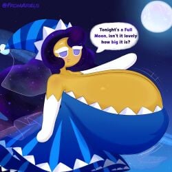 1girls breasts clothed clothed_female cookie_run female female_only fromariels huge_breasts hyper_breasts moon moonlight_cookie solo solo_female tagme text