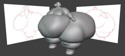 big_ass bubble_butt charlescharmele huge_ass hyper_ass mario_(series) nintendo overweight tagme thick_thighs wide_hips yoshi