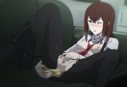 1girls anal anal_insertion anal_masturbation anal_object_insertion anal_orgasm blue_eyes blush female female_only human inserting makise_kurisu masturbating masturbation moaning moaning_in_pleasure object_in_ass object_insertion orgasm pussy red_hair solo spread_legs steins;gate zuharu