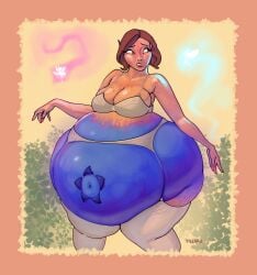 ass_expansion belly_expansion big_ass big_belly big_breasts blue_skin blueberry_inflation breast_expansion breasts bubble_butt cleavage expansion female huge_ass inflation light-skinned_female skin_turning_blue tagme thick_thighs vanillaru villaru wide_hips