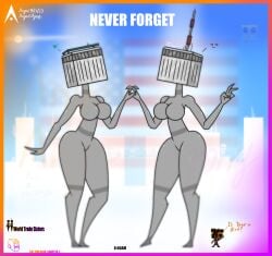 9/11 agonywelds anthro ass breasts building buildings controversial controversy deki female never_forget offensive smaller_male taller_girl tenna thick_ass thick_thighs thighs twin_towers worldtradesisters