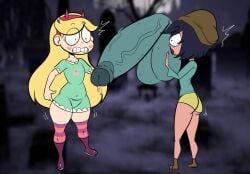 2females 2girls balls disney huge_cock huge_penis janna_ordonia penis star_butterfly star_vs_the_forces_of_evil surprised_expression thedomely