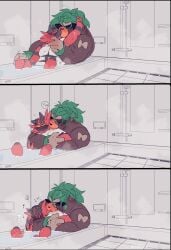 anthro bath bathing bathroom bathtub duo generation_7_pokemon generation_8_pokemon hi_res hyaku_(artist) incineroar male male/male nintendo pokemon pokemon_(species) rillaboom tagme