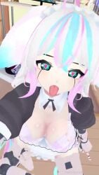 1girls 3d ahe_gao animal_ears animated bouncing bouncing_breasts bra breasts heart_eyes invisible_penis jerking kneeling looking_at_viewer pink_bra seanvr tagme tongue_out video virtual_youtuber vrchat vtuber white_hair