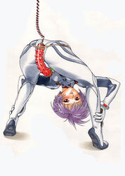 1girls ass bent_over blue_hair blush bodysuit breasts clothed_masturbation clothing dildo female from_behind hair human masturbation minazuki_juuzou neon_genesis_evangelion pale-skinned_female pale_skin pilot_suit plugsuit red_eyes rei_ayanami sex_toy short_hair small_breasts spread_legs vibrator