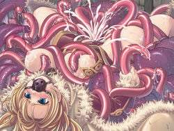 ball_gag bb blonde_hair blue_eyes blush breasts cry cum cum_in_pussy cum_inside cum_on_breasts cum_on_clothes cumdrip drooling gag gagged grabbing grabbing_breasts highres large_breasts monster nipples ragnarok_online rape saliva sex sweat tear tears tentacle tentacle_rape vaginal_penetration wizard_(ragnarok_online) xration