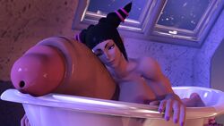 1futa 3d absurdres balls ceraph_keilah dickgirl erection futa_only futanari highres huge_cock hyper hyper_balls hyper_penis hyper_testicles intersex juri_han penis solo source_filmmaker street_fighter testicles