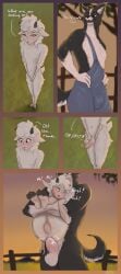 2_horns absurd_res anal anal_sex anthro anthro_on_anthro anthro_penetrated anthro_penetrating anthro_penetrating_anthro antira balls blush border_collie bovid bulge canid canine canis caprine collie dialogue domestic_dog domestic_sheep duo english_text erection femboy full_nelson full_nelson_(legs_held) fur genitals hands_on_hips herding_dog hi_res horn interspecies looking_pleasured male male/male mammal moan nude_anthro nude_male overalls_only pastoral_dog penetration penile penile_penetration penis_in_ass pounding_ass sex sheep sheepdog stand_and_carry_position standing standing_sex sunset text thrust thrust_lines thrusting white_body white_fur wool_(fur) wool_hair