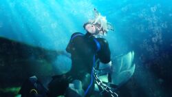 1boy 3d aquaphilia blender bondage bound bulge chains drowning latex male rubber sinktember solo suffocation underwater vdezten von_lycaon zenless_zone_zero