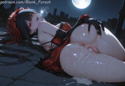 :d after_anal after_sex after_vaginal ai_generated anus artist_name ass back backless_dress bangs bare_back bare_shoulders black_dress black_gloves black_hair black_legwear blank_forest blush breasts character_name choker city clitoris clock clock_eyes cum cum_in_ass cum_in_pussy cum_on_ass cum_on_body cum_on_breasts cum_on_clothes cum_on_lower_body cum_on_upper_body cumdrip date_a_live detached_sleeves dress english_text eyebrows_visible_through_hair facial female frilled_dress frills from_behind full_moon gloves gothic_lolita hairband half-closed_eyes heart heart-shaped_pupils heterochromia large_breasts lolita_fashion lolita_hairband long_hair looking_at_viewer looking_back lying medium_breasts moon naughty_face night no_bra no_panties on_stomach open_mouth outdoors pussy pussy_juice red_dress red_eyes red_ribbon ribbon saliva shiny_skin short_dress shoulder_blades sideboob small_breasts smile solo spread_ass sweat symbol-shaped_pupils teeth thighhighs thighs tokisaki_kurumi tongue twintails very_long_hair yellow_eyes