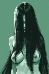 1girls ai ai_generated black_hair breasts female female_focus female_only gameboy_artstyle hair_over_face long_hair naked naked_female nipples no_visible_eyes nude nude_female pixel_art pixelated quinzo11 ringu sadako_yamamura self_upload the_ring yamamura_sadako