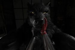 1boy 1girls 1monster 3d body_writing female female_pov guimontag hands_on_face kardia_of_rhodes knight knight_armor male monster pov pov_eye_contact werewolf