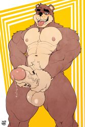 2025 abs abstract_background absurd_res anthro areola balls banjo-kazooie banjo_(banjo-kazooie) barazoku bear biceps big_balls big_muscles big_penis blush bodily_fluids border claws deltoids dripping erection eyebrows fur genital_fluids genitals glans heart_eyes heart_symbol hi_res huge_balls huge_cock huge_muscles humanoid_genitalia humanoid_penis looking_pleasured male mammal masturbation muscular muscular_anthro muscular_male narrowed_eyes navel nipples nude open_mouth open_smile pecs penile penile_masturbation penis precum precum_drip precum_string presenting presenting_penis pubes rareware saggy_balls simple_background smile solo standing teeth thick_arms thick_penis thick_thighs tongue tongue_out tuft two-handed_masturbation uneven_balls vein watermark white_border wolfybuns yellow_background