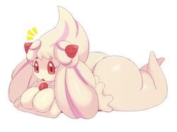 1girls 2019 :o adorable alcremie anthro anthrofied ass big_ass big_breasts big_butt bottom_heavy breasts bubble_butt butt cake cute cute_face fairy feet female female_only food food_creature food_humanoid huge_ass huge_butt humanoid laying_down laying_on_stomach looking_at_viewer nintendo open_mouth pokémon_(species) pokemon pokemon_ss pokemorph red_eyes simple_background soft_skin solo sssonic2 strawberry video_games white_background white_skin