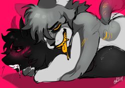 ass ass_focus balls big_ass black_body black_fur demon demon_tail doggy_style femboy freak fur furry furry_ass furry_male furry_only gay incubus incubus_horns male male_penetrating male_penetrating_male pink_eyes submissive submissive_male suggestive_pose tail three_eyes