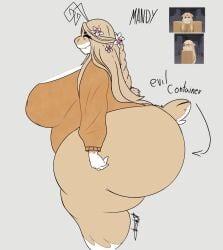 1girls ass bottomless breasts character_name dragon english_text estry evil_container fat_ass female furry furry_female long_hair mommy oc reference_image roblox roblox_avatar robloxian tagme text