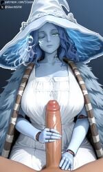 1boy 1boy1girl 1girls ai_generated bandai_namco big_breasts big_penis breasts busty cfnm clothed clothed_female clothed_female_nude_male clothing curvy elden_ring eye_contact female fromsoftware handjob hourglass_figure looking_at_viewer male mature_female one_eye_closed penis pov pov_eye_contact ranni_the_witch sleen straight voluptuous voluptuous_female